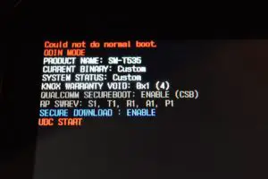 Could not do normal boot odin mode