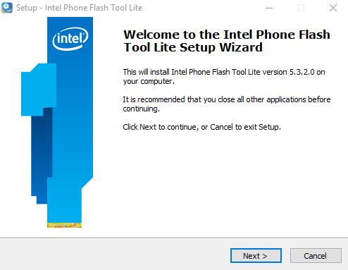 Download Intel Phone Flash tool