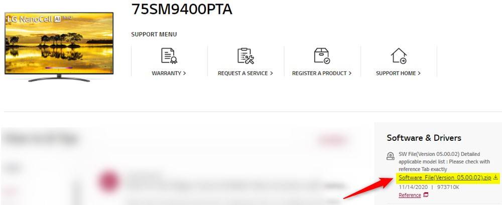LG TV firmware update