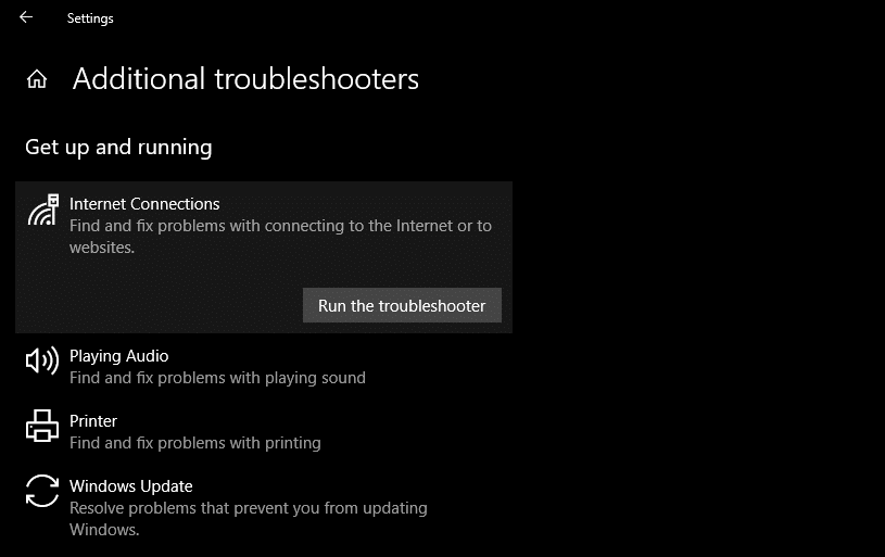 Run Network Troubleshooter; Fix a Disconnecting Wi-Fi Problem on Windows 10