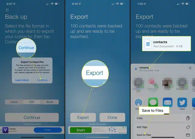 Export Contacts From iPhone